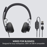 Logitech Zone Noise Cancelling Wired Headset